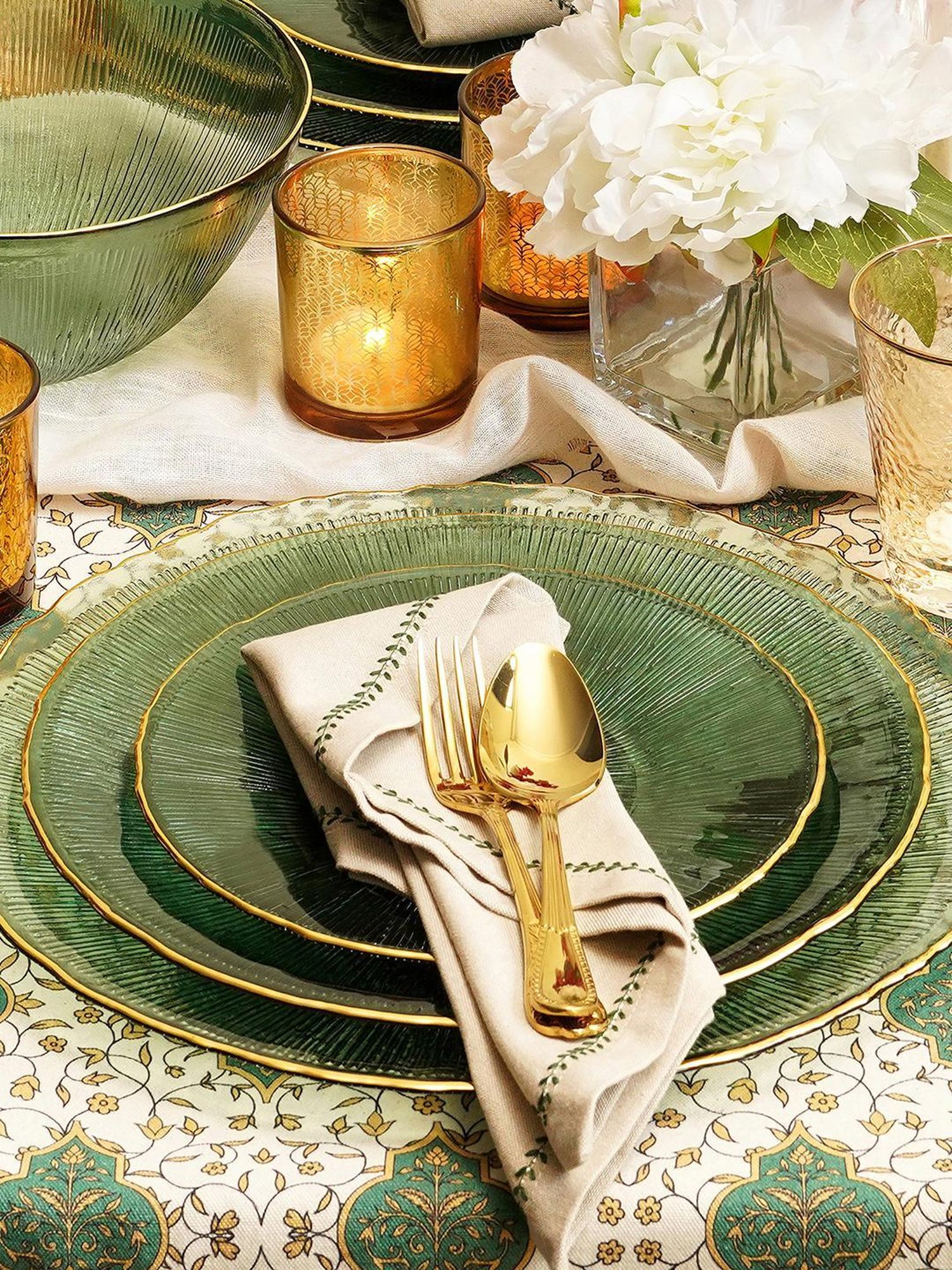 Pure Home and Living Beige Cotton Embroidery Table Napkins