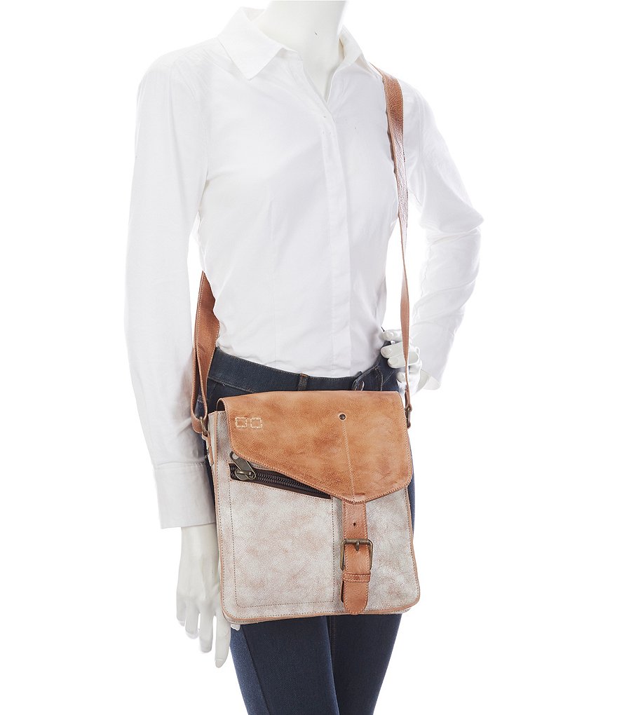Bed Stu Venice Beach Buckle Weathered Leather Crossbody Bag