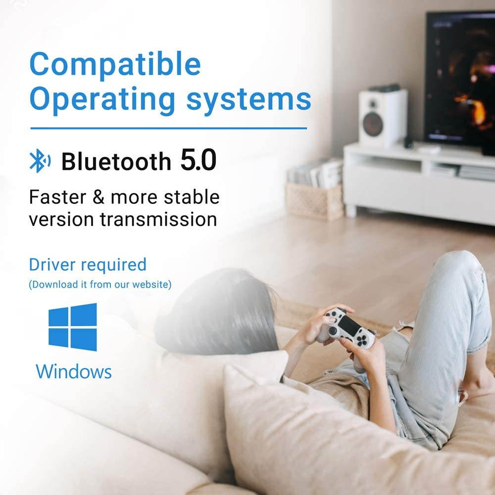 Bluetooth Adapter for PC - Bluetooth Dongle 5.0 Adapter for Windows 10/8/7/XP for Desktop, Laptop, Mouse, Keyboard, Headset, Speaker - USB Bluetooth 5.0 Dongle