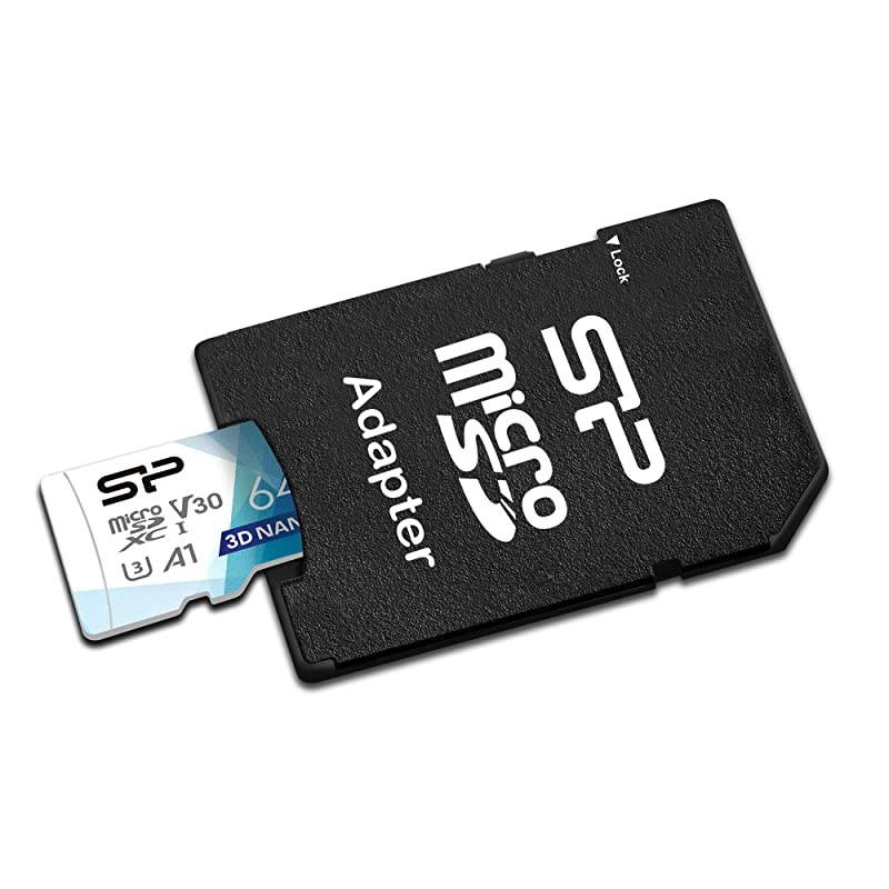Power 64GB Superior Pro Micro SDXC UHSI U3 V30 4K A1 High Speed MicroSD Card with Adapter