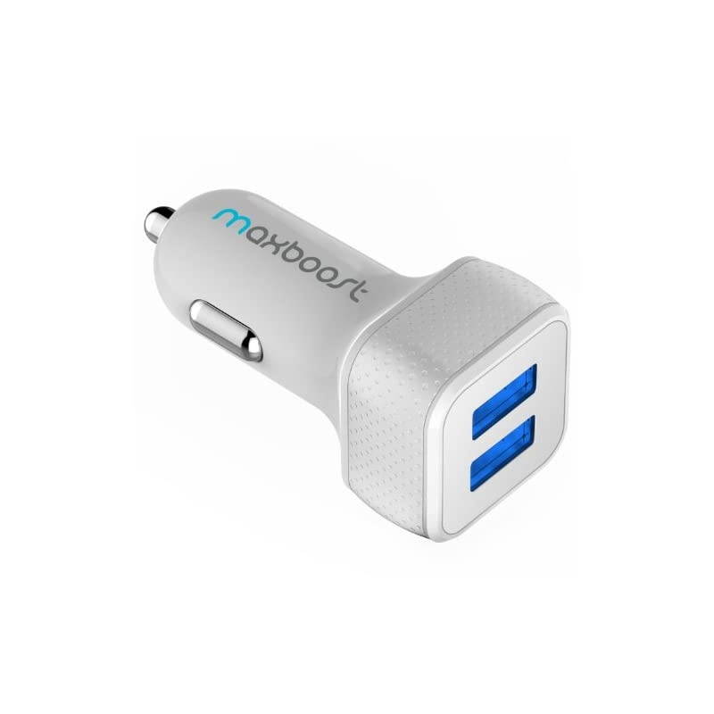 Car Charger with SmartUSB Port 48A24W WhiteGrey Charger Adapter for for iPhone 11 Pro MaxXS MaxXRXSX87Plus S20 UltraS10S10+S10eNoteLGiPad ProAir 2MiniHuawei MotoPixel