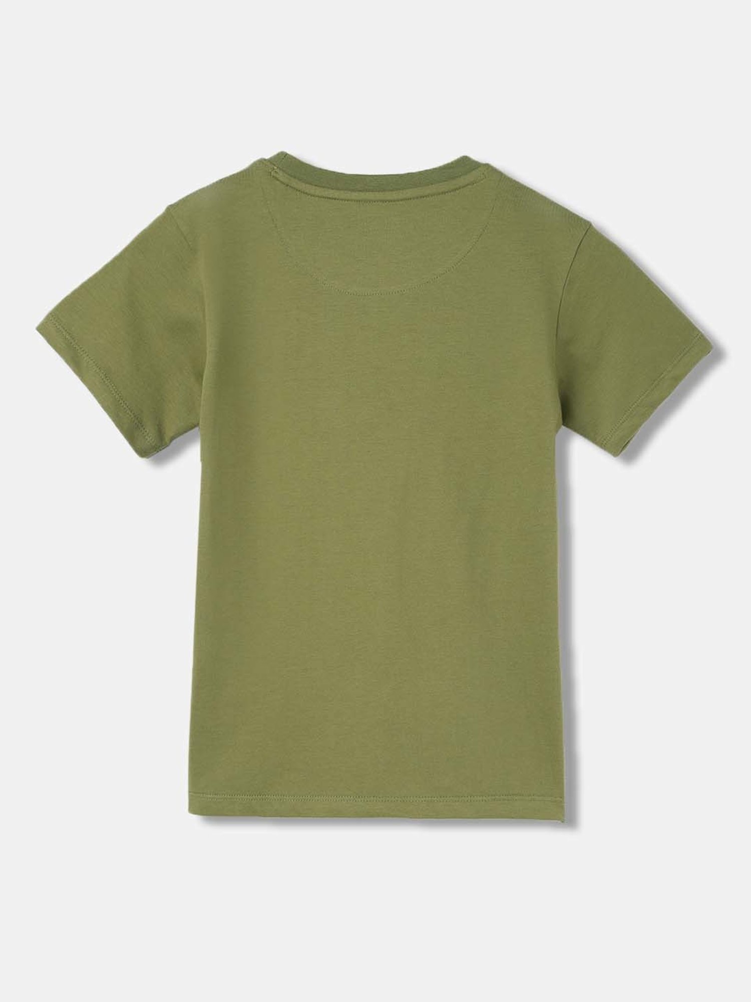 Blue Giraffe Kids Olive Cotton Printed T-Shirt