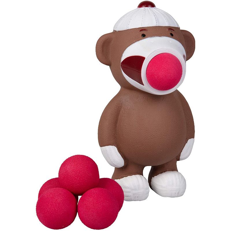 Hog Wild Sock Monkey Popper Toy, Shoots Foam Balls!