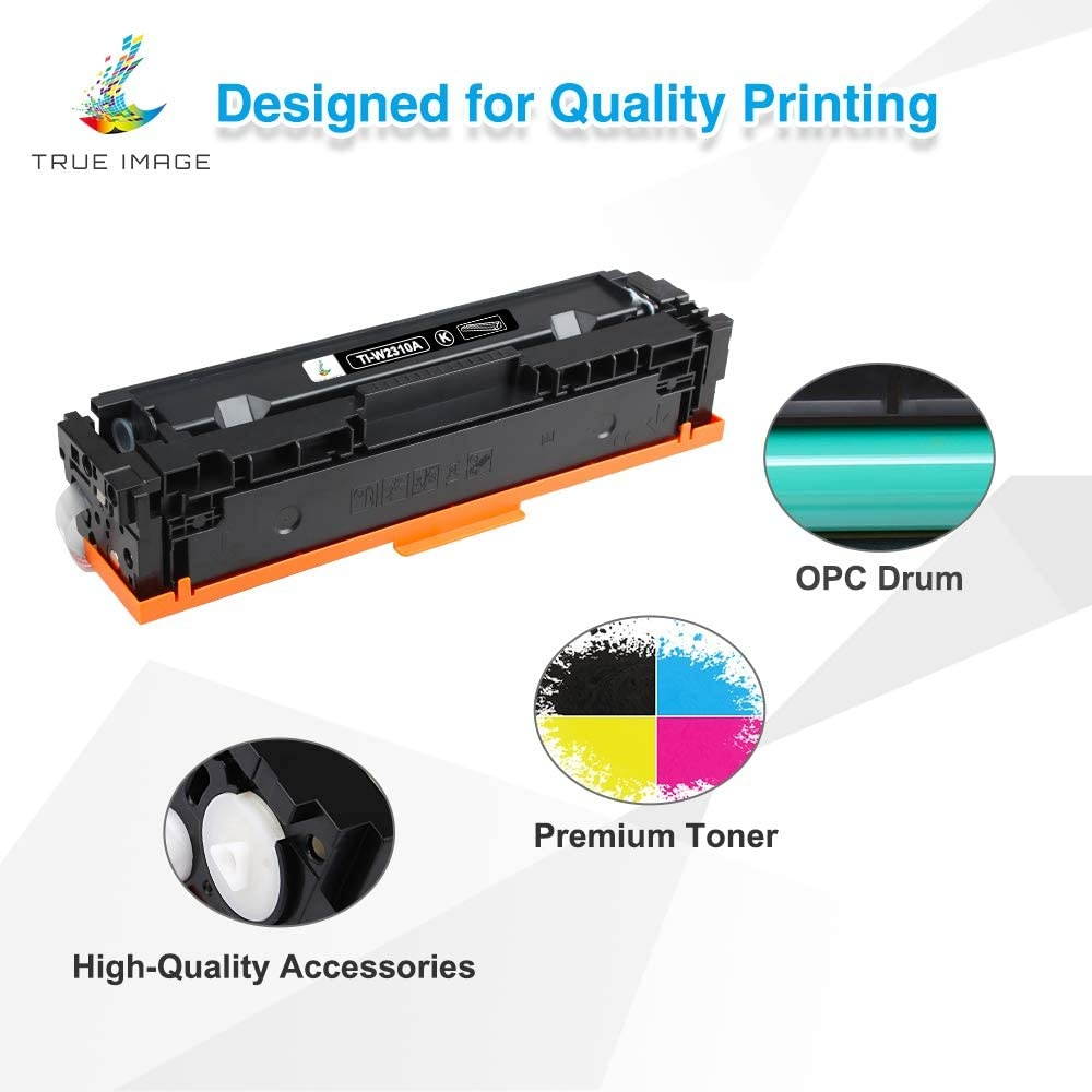 True Image Compatible Toner Replacement for HP 215A HP Color Laserjet Pro MFP M182nw M183fw M155 W2310A W2311A W2312A W2313A Series Toner (Black Cyan Yellow Magenta, 4-Pack)