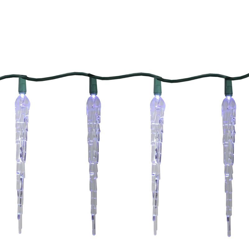 J. Hofert Co 10ct Color Changing LED Icicle Christmas Lights Blue/White - 6' Green Wire