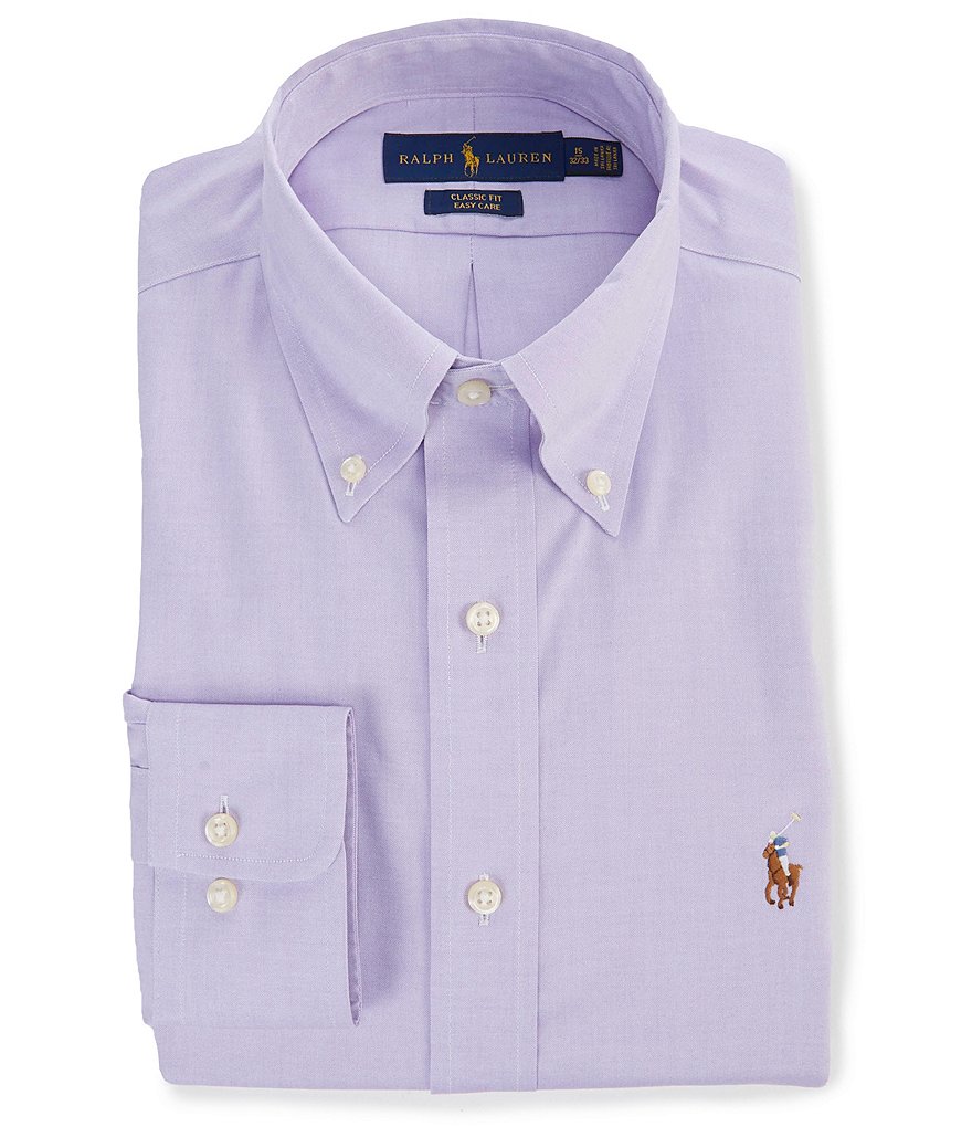 Gold Label Roundtree & Yorke Non-Iron Fitted Button-Down Collar Solid Dress Shirt