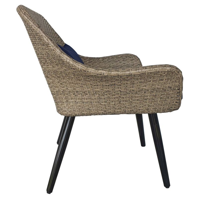 3pc Outdoor Conversation Set with Cushions - Brown - TK Classics