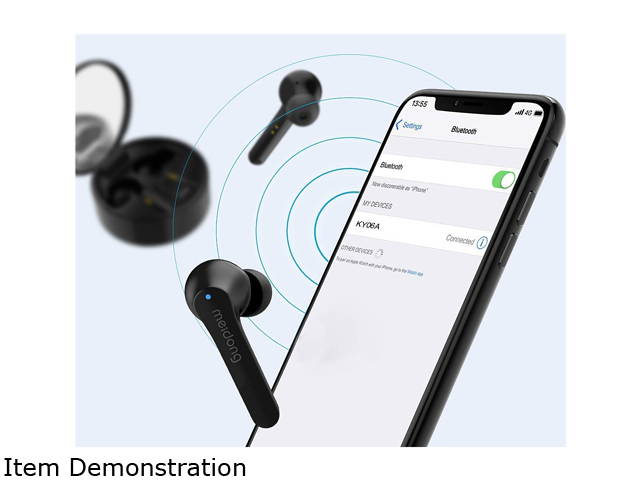 Wireless Earbuds,Meidong KY06A Bluetooth 5.0 Headphones in Ear Buds Wireless Earphones HiFi Stereo IPX6 Waterproof 40H Playtime for Workout Running Sports Gymwith Wireless Charging Case