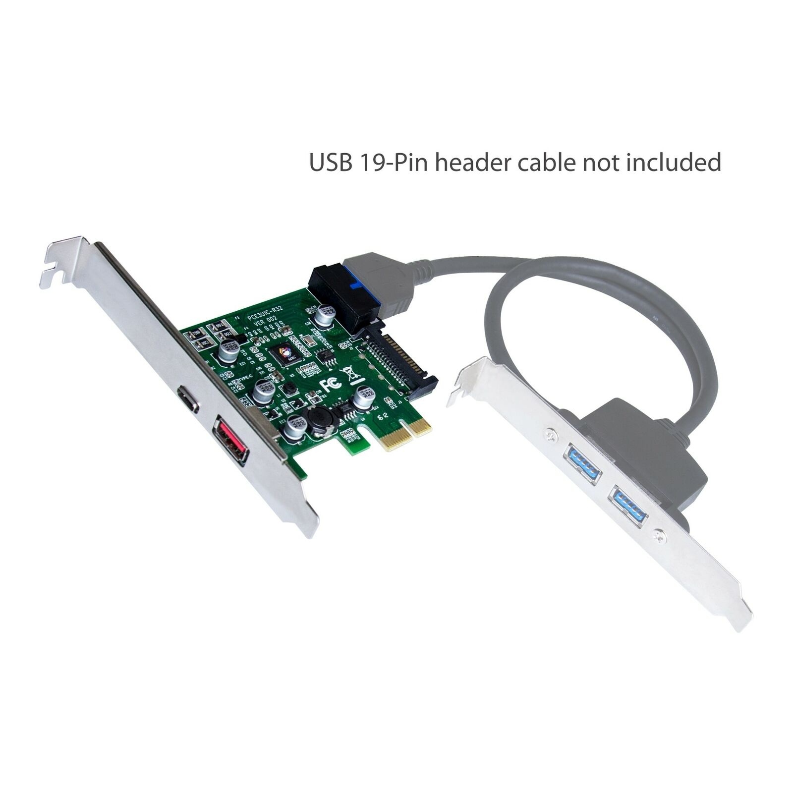 SIIG PCIe Express to USB 3.1 USB-C Type C Dual Port Expansion Card Adapter
