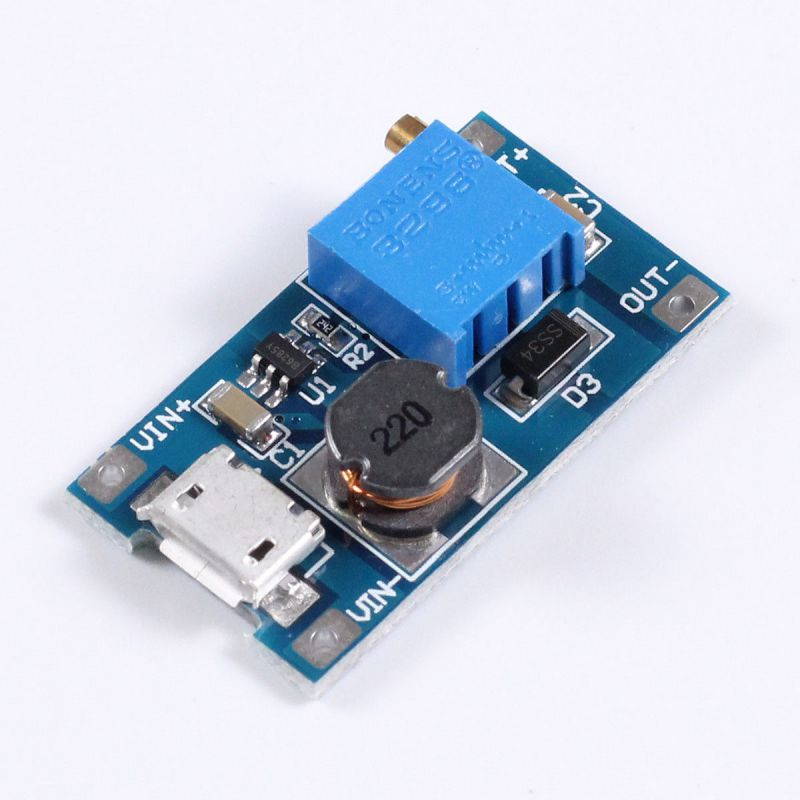 5Pcs DC-DC USB 2~24V to 5~28V 2A Boost Step Up Adjustable Regulator Power Module