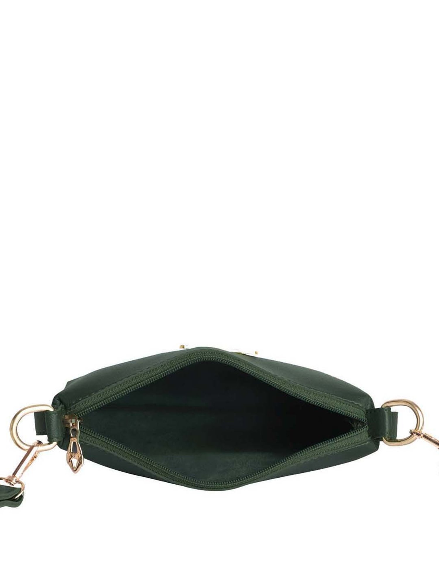 Bagsy Malone Green Solid Medium Sling Handbag
