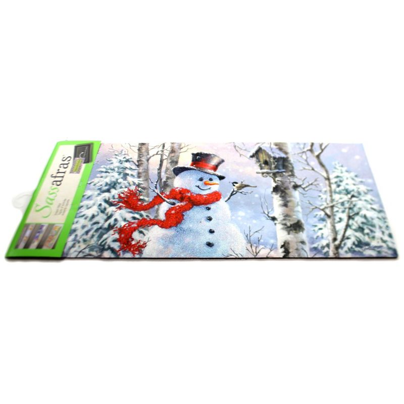 Home & Garden Birch Forest Snowman Insert Mat Winter Bird House Evergreen Enterprises Inc  -  Door Mat