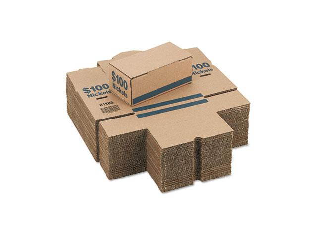 PM Company 61005 Corrugated Cardboard Coin Storage w/ Denomination Printed On Side, Blue