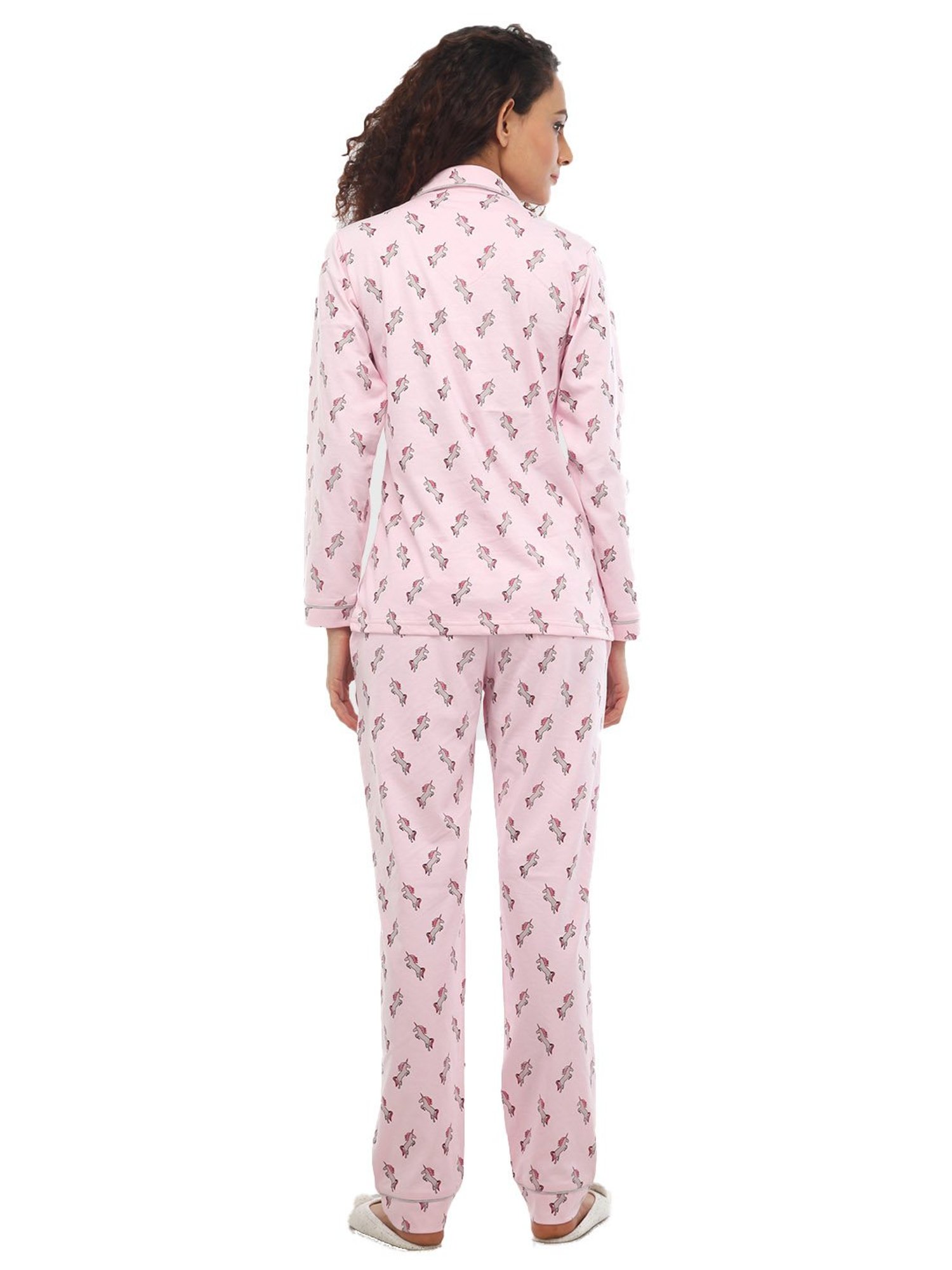 Nite Flite Pink Printed Shirt With Pyjamas