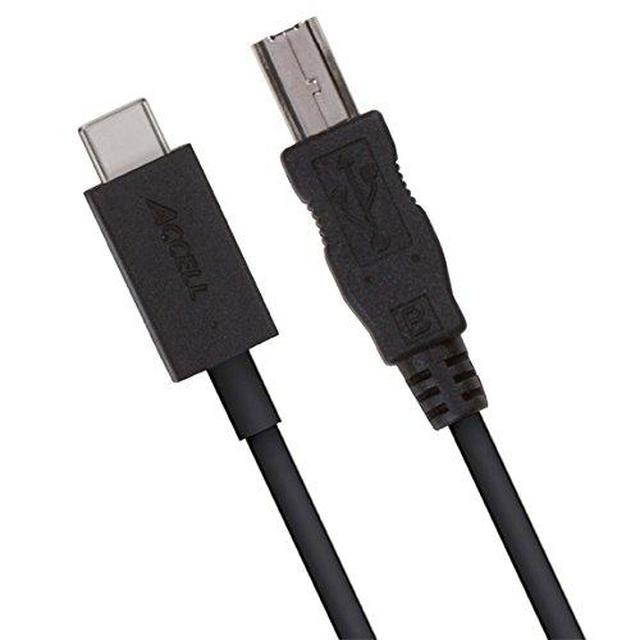 Accell USB-IF Certified USB-C to USB-B 2.0 Cable for Type-C Devices - 6 Feet (1.8 Meters), USB 2.0