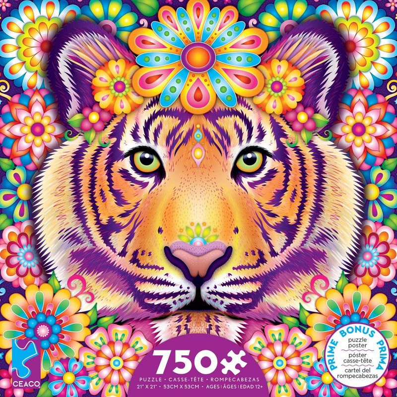 Ceaco Thaneeya McArdle Groovy Animals: Tiger Jigsaw Puzzle - 750pc