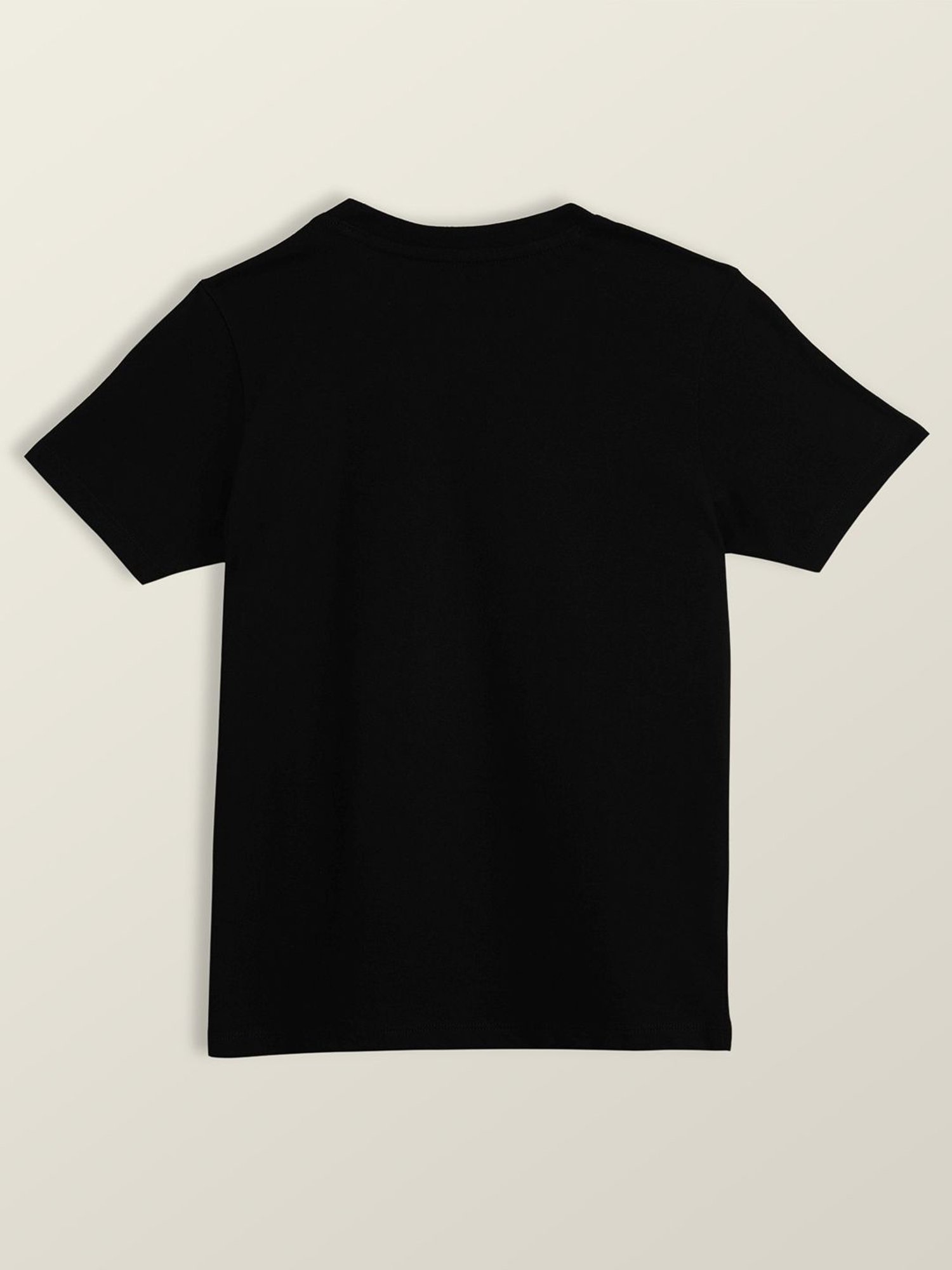 XY Life Kids Black Cotton Relaxed Fit T-Shirt