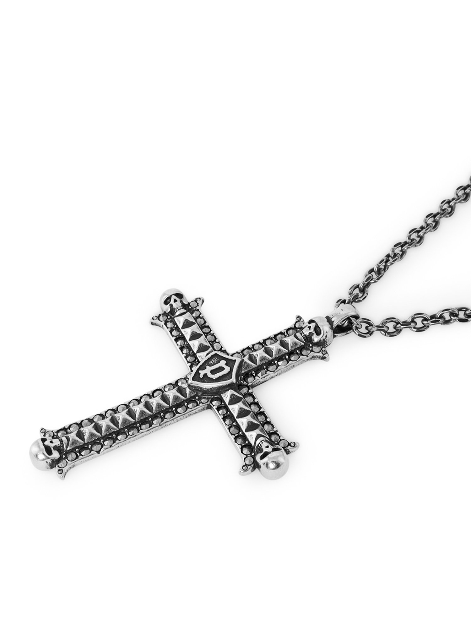 Police Blason Black Necklace for Men