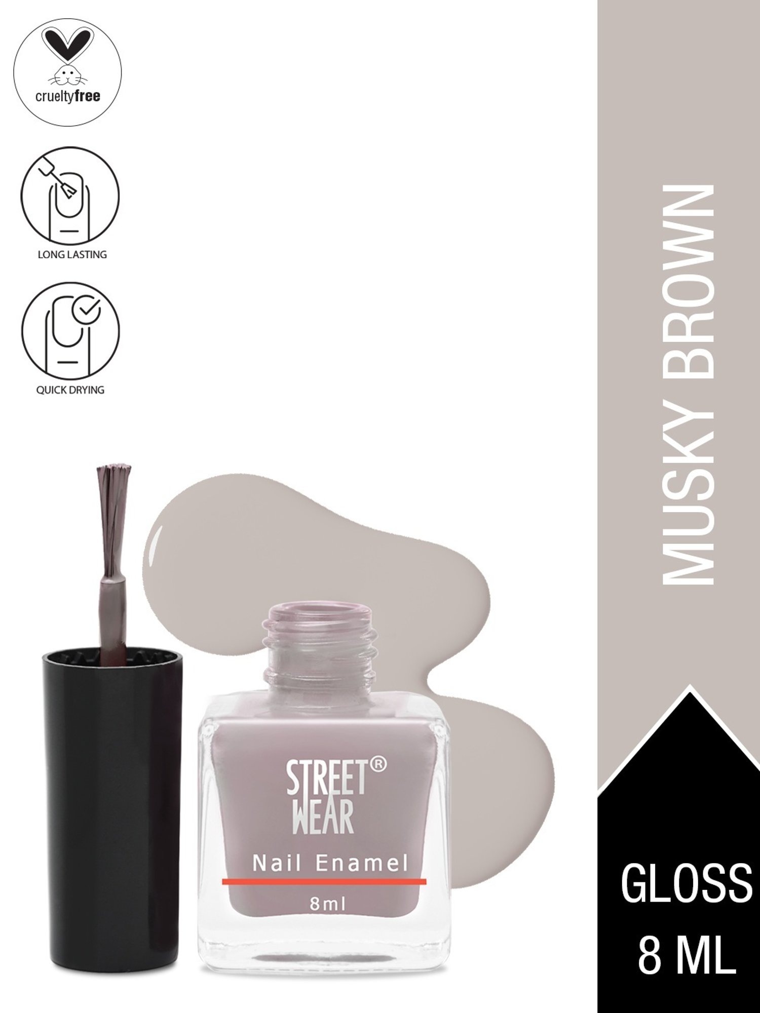 Street Wear Gloss Nail Enamel Musky Brown - 8 ml