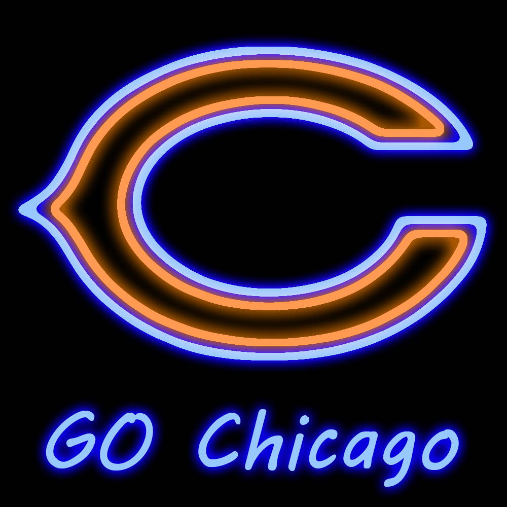 Fashion Neon Sign NFL Chicago Bear Handcrafted Real Glass Lamp Neon Light Neon Sign Beerbar Sign Neon Beer Sign 19x15