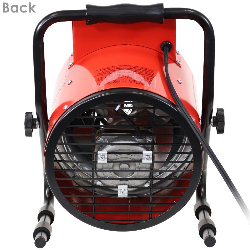 Sunnydaze Indoor Personal Portable Electric Home Space Heater with Carrying Handle - 1500 Watt - Red and Black
