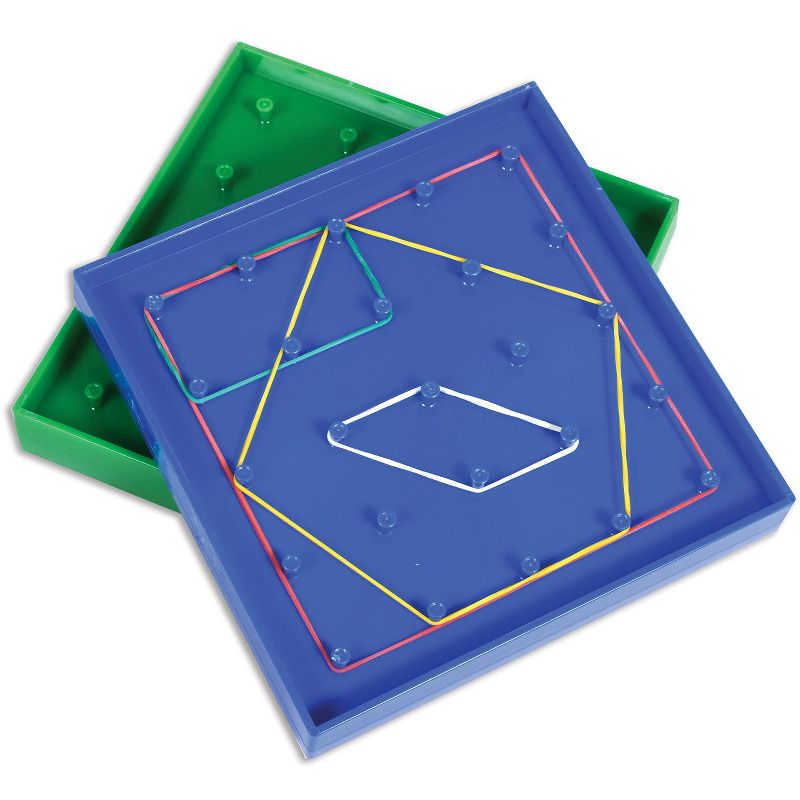 Edx Education Double-Sided Geoboard Set - Set of 6 with Rubber Bands