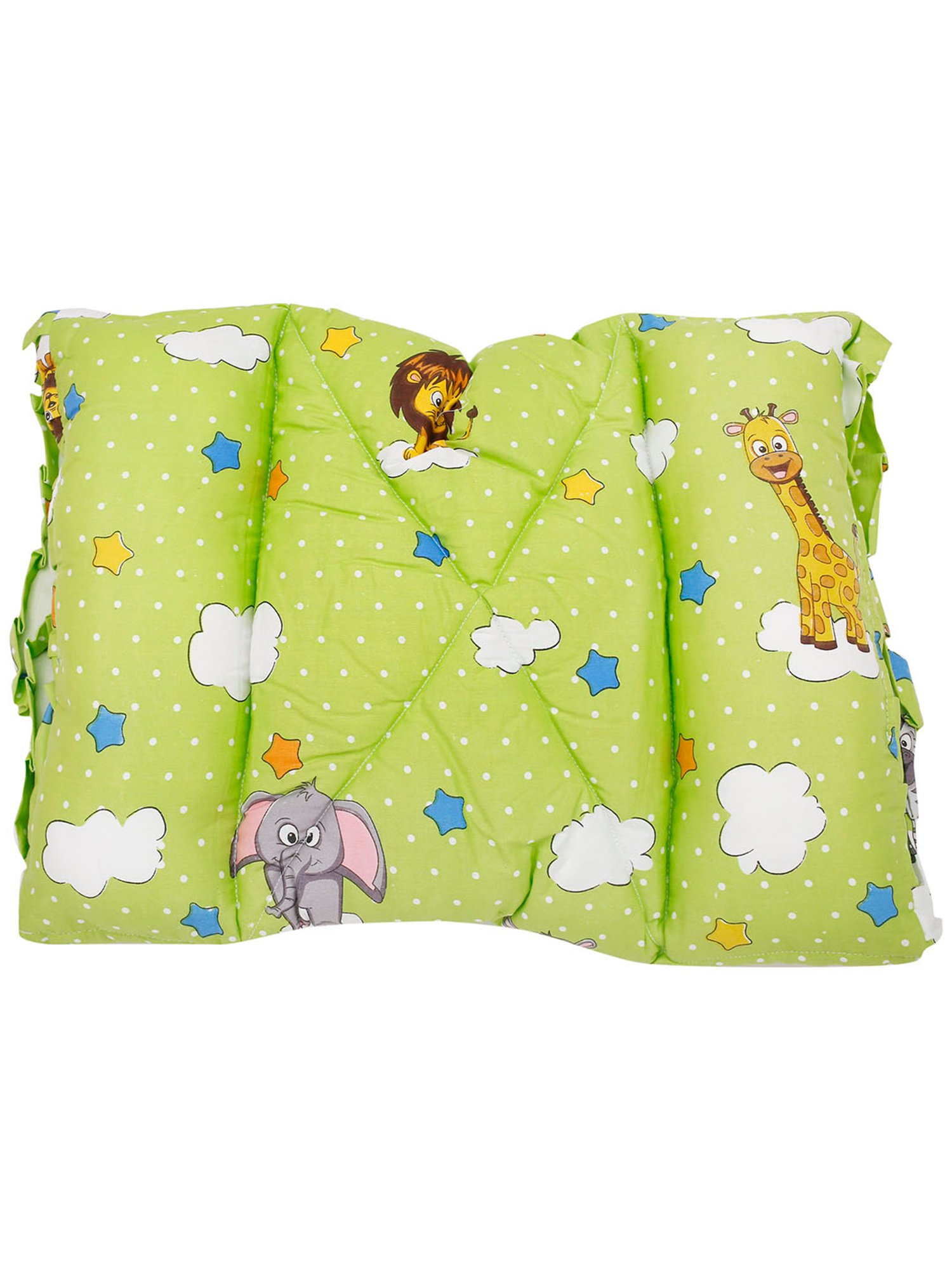 Baby Moo Fun In The Jungle Green Mattress with Fixed Neck Pillow and Bolsters