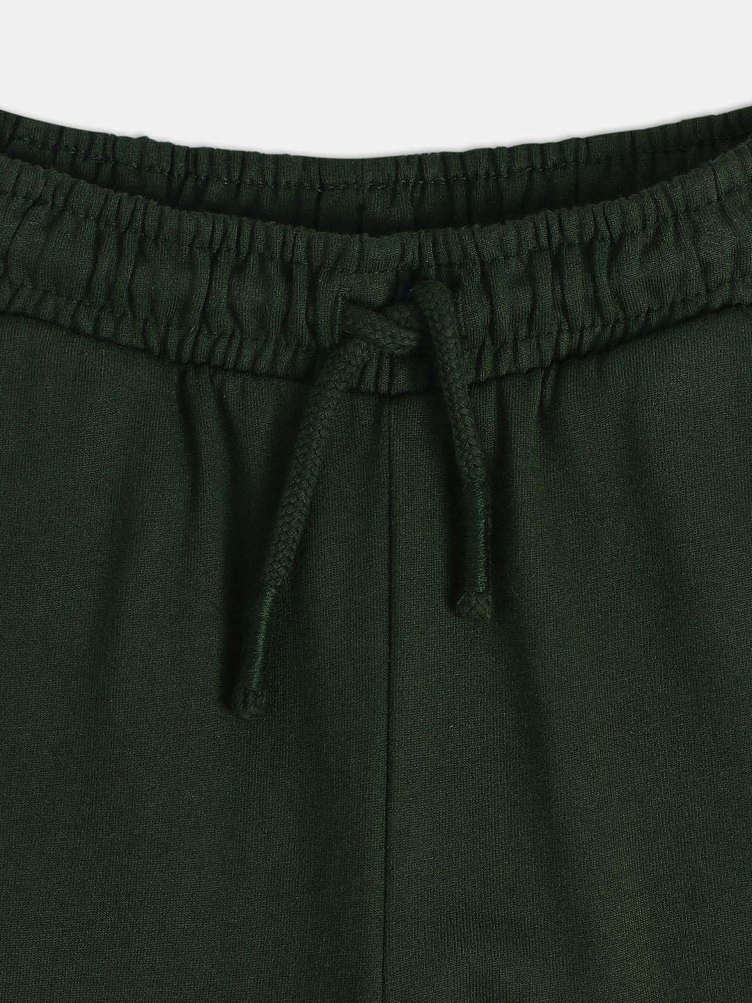 MINIKLUB Boys Olive Green Solid Full Sleeves Jogger