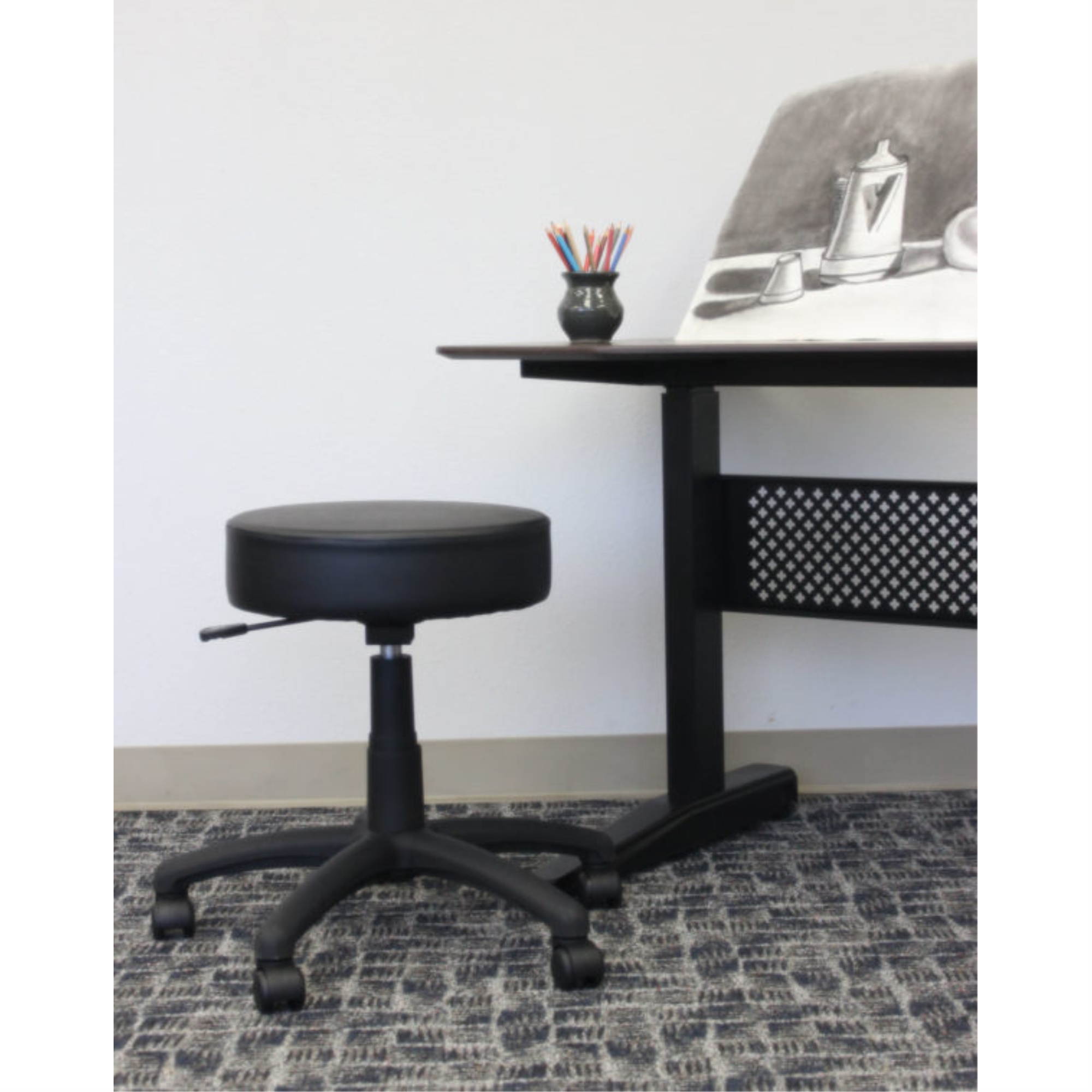 Norstar B210V-BK The Dot stool, Black Vinyl