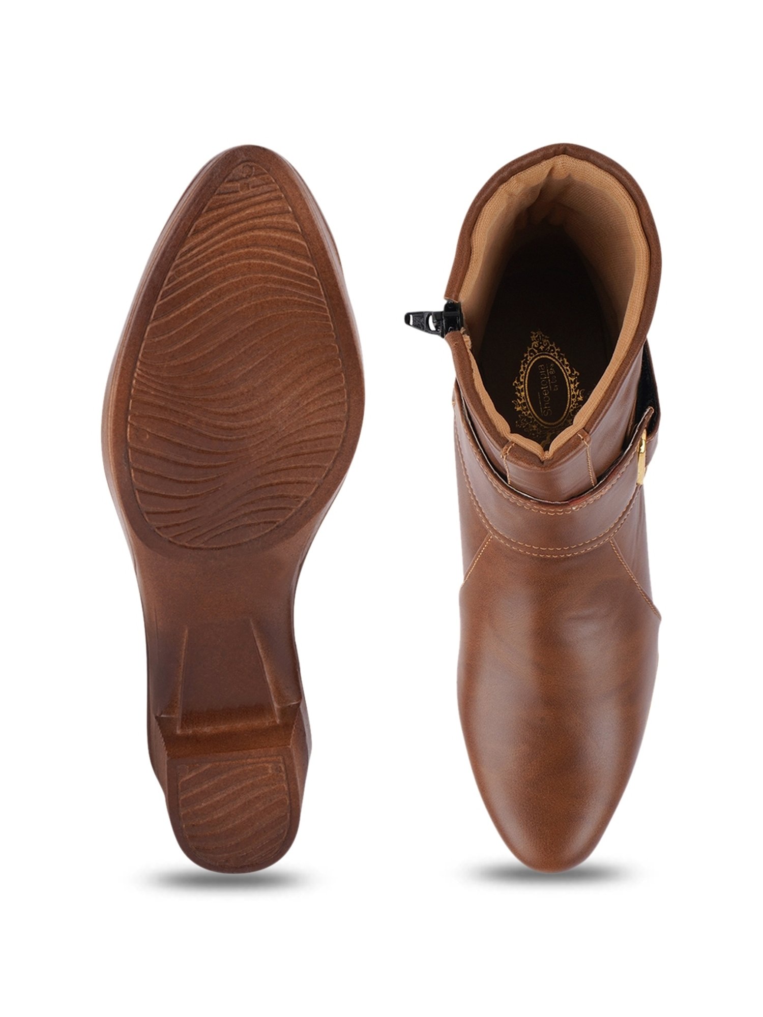 Shoetopia Women's Brown Casual Booties