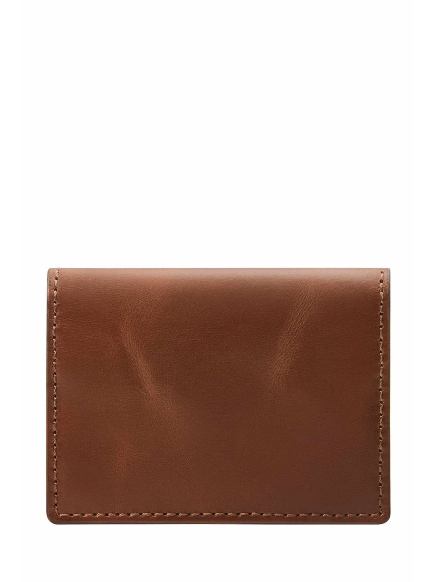Fossil Hayes Brown Leather Solid Bi-Fold Wallet