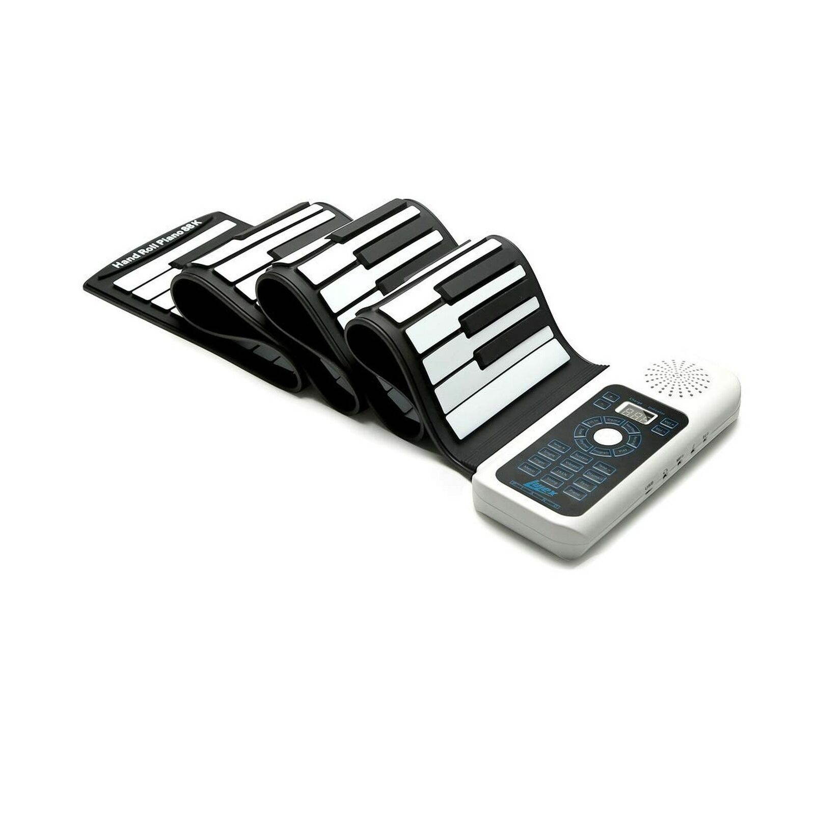 Lujex Standard 88 Keys Portable Roll Up Piano for Kids Adults (White, 88Keys)