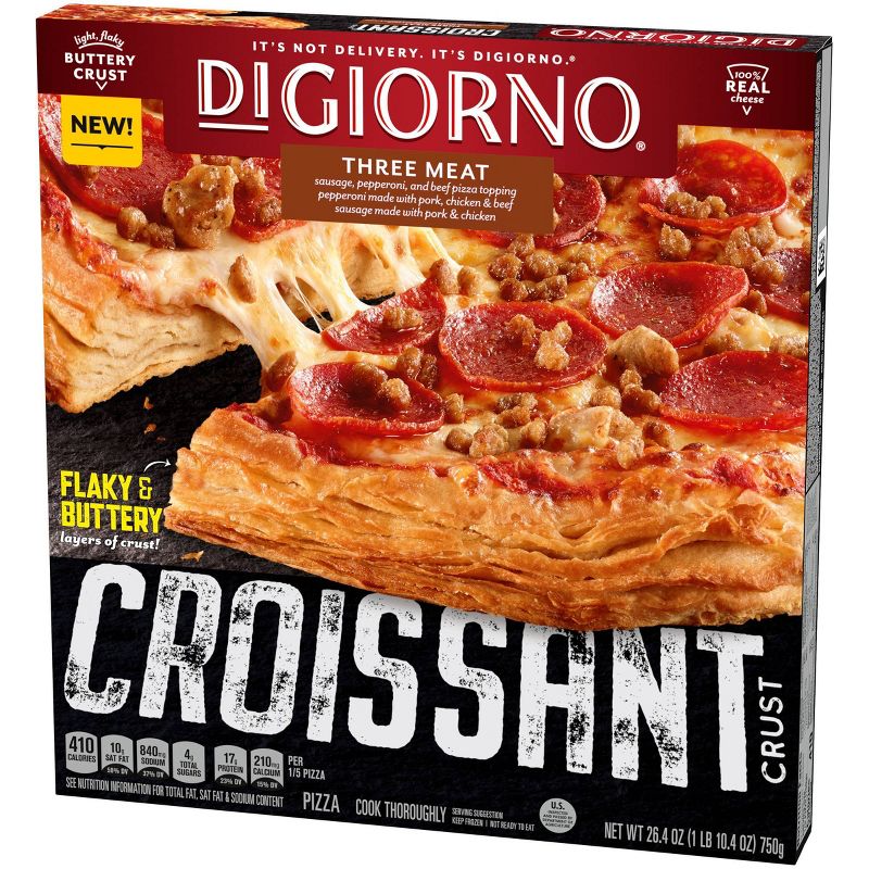 DiGiorno Croissant Crust Three Meat Frozen Pizza - 26.4oz