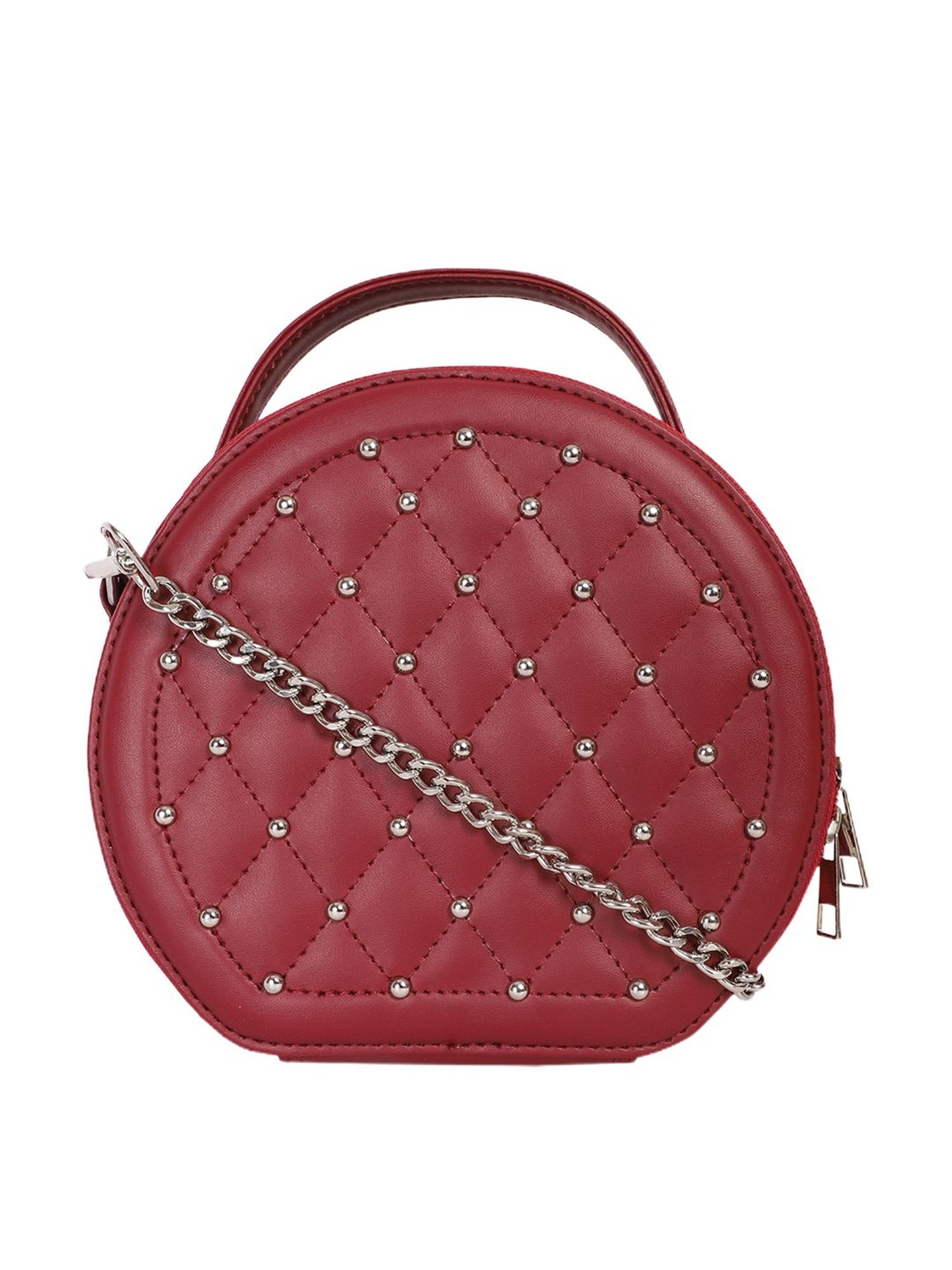 Bagsy Malone Maroon Embellished Sling Bag
