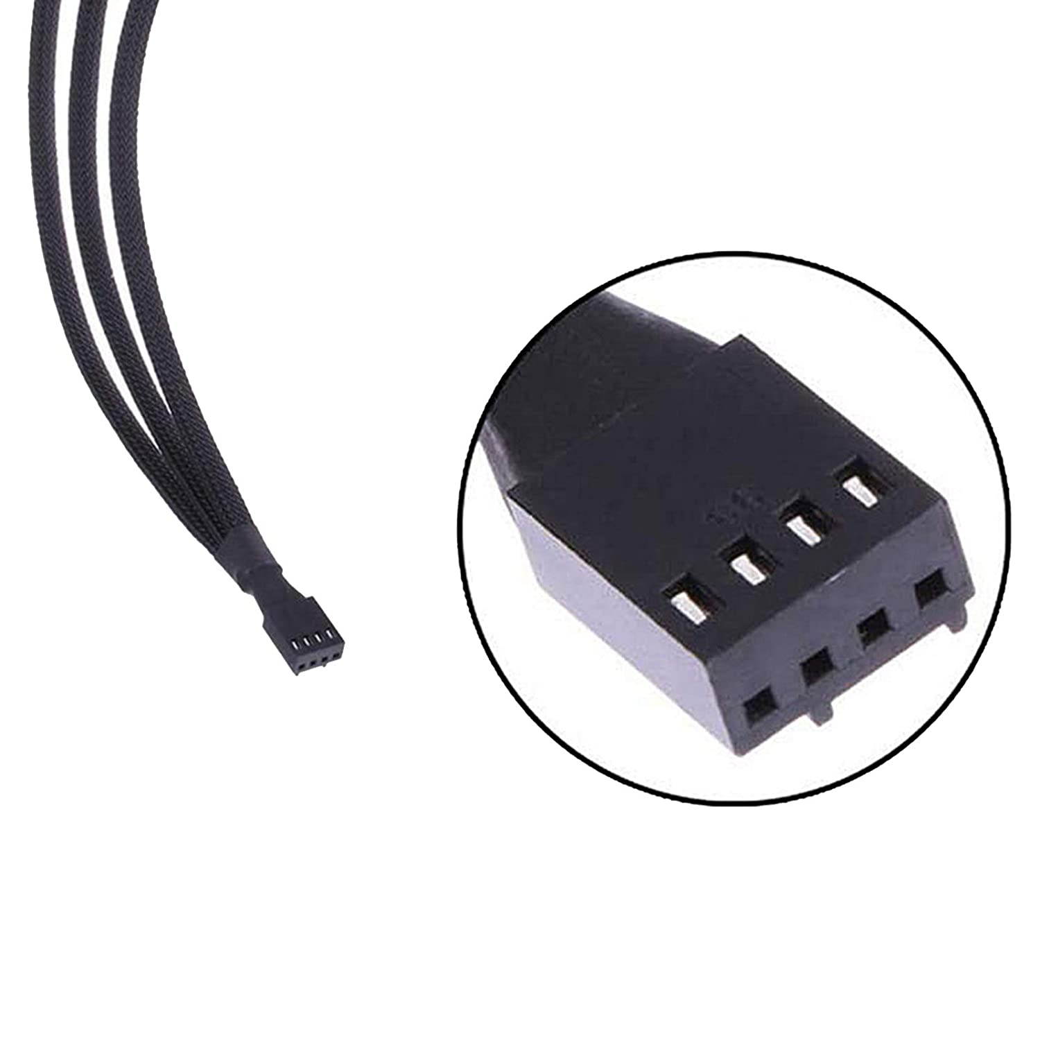2 Pack 4-Pin PWM Fan Splitter Cable, Sleeved Braided Adapter Computer PC Fan Power Extension Cable 1 to 3 Converter for Computer ATX Case 4-Pin/3-Pin Cooling Fan Cable (10.6" 1 to 3)