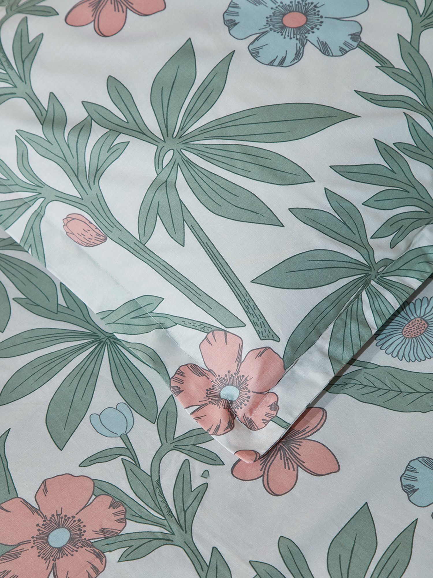 Westside Home Multicolor Floral King Bed Fitted Sheet & Pillowcase Set