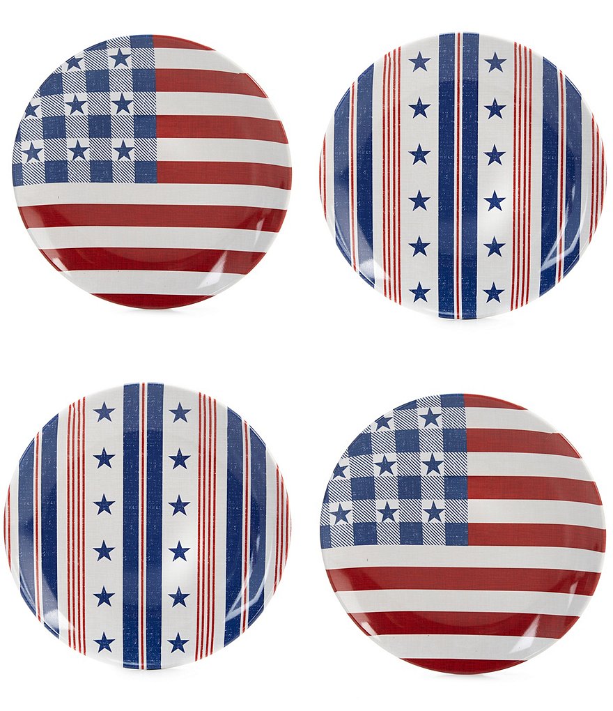 Southern Living Melamine Americana Salad Plates, Set of 4