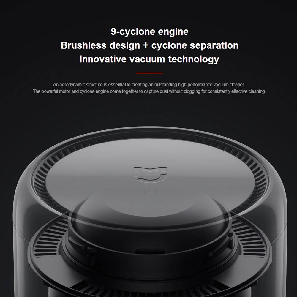 Xiaomi Mi Handheld Vacuum Cleaner Wireless Portable Cordless Home Car Household Dust Cleaner with 100,000rpm Motor 23kPa Cyclone Suction Multifunctional Brush