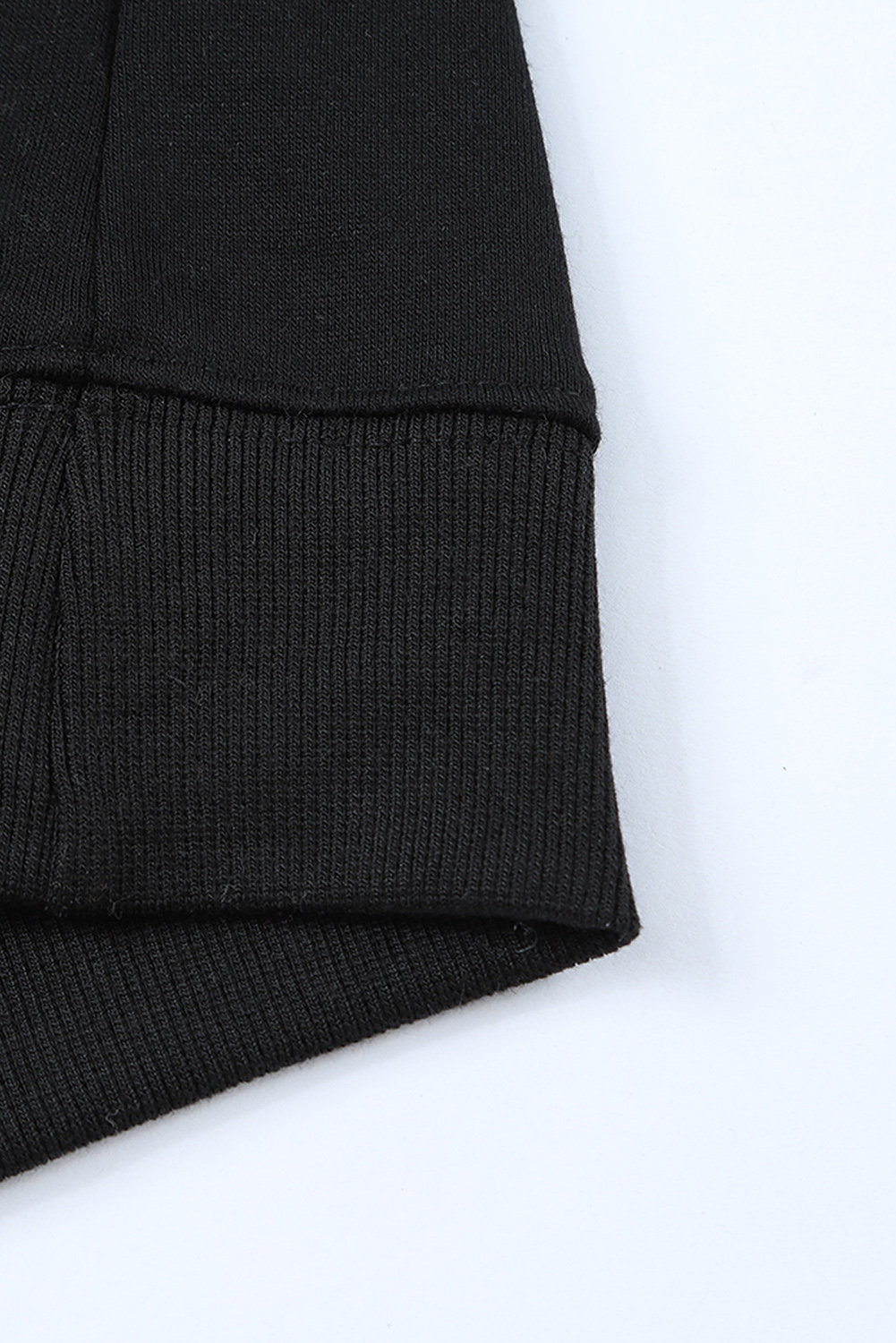 Blank Sweatshirt - Black Plaid Leopard Print Patchwork Long Sleeve Top Customized