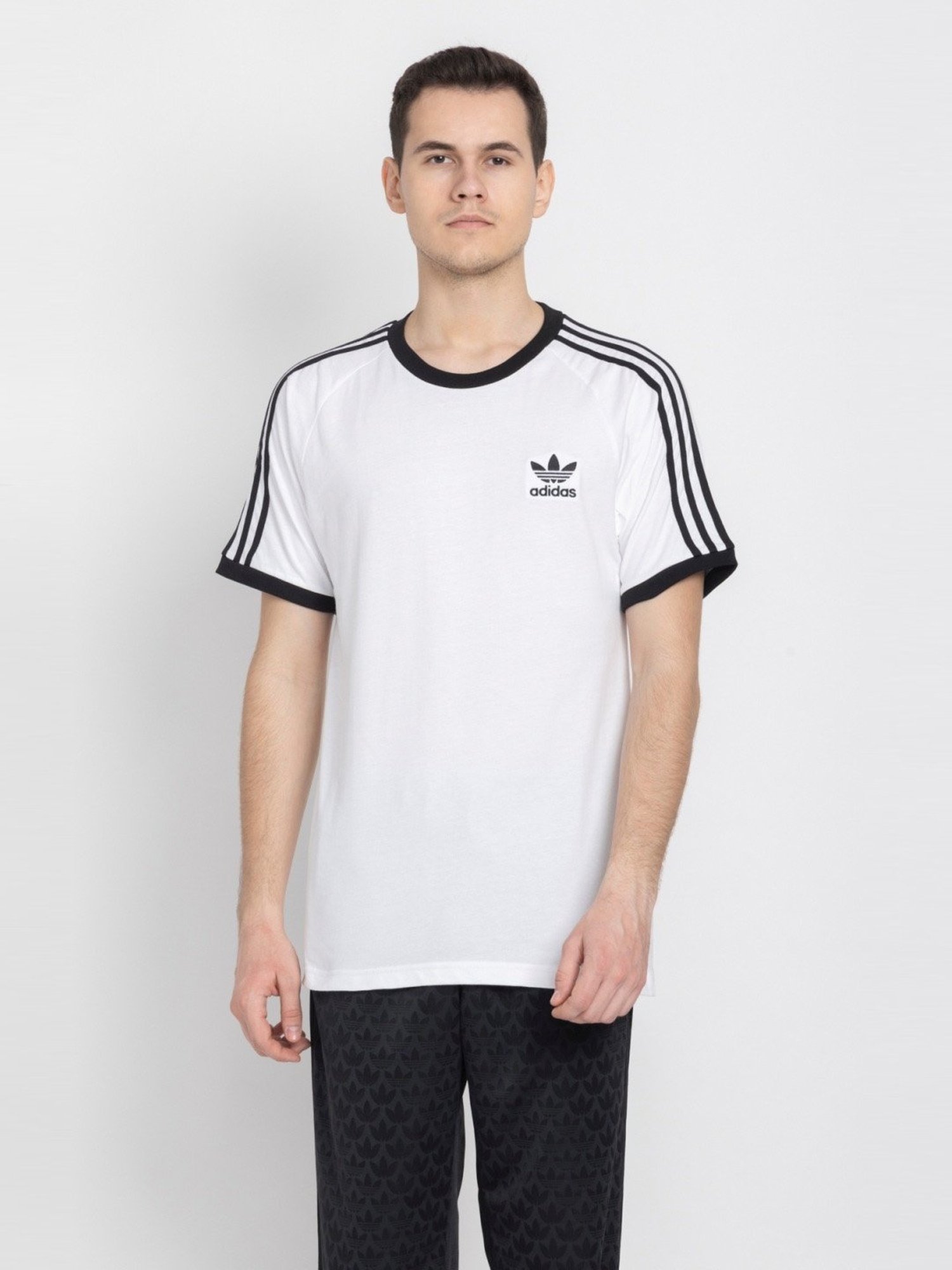 Adidas Originals White Regular Fit Striped T-Shirt