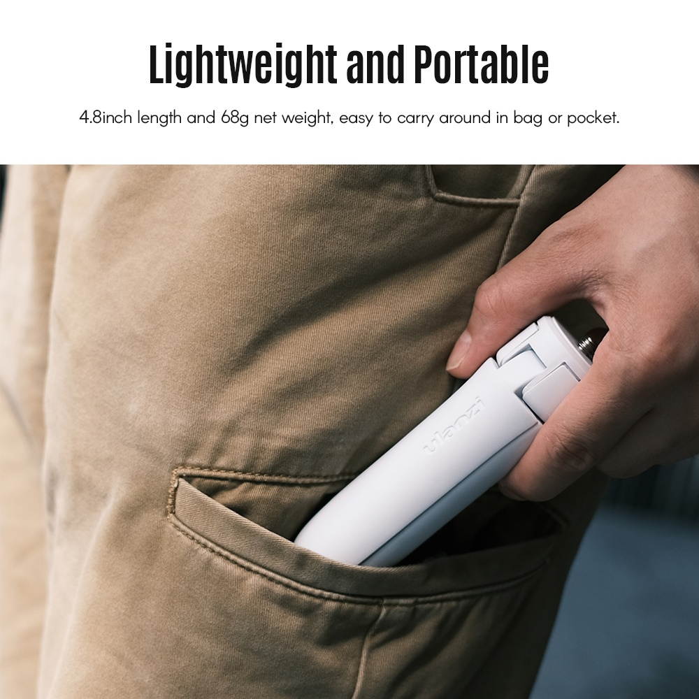 Ulanzi MT-10 Mini Tripod Handheld Monopod Max Loading 2.5KG with 1/4 Inch Screw Mount for Cell Phone ILDC DSLR Action Camera Compatible with DJI OSMO Mobile 3/4 Stabilizer