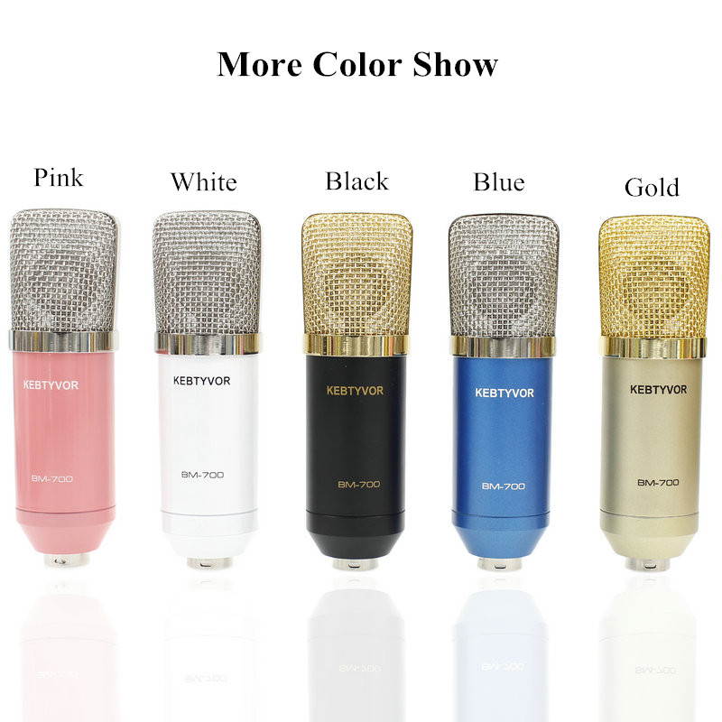 BM700 XLR Microphone Kit Professional Cardioid Studio Condenser Mic for Streaming Podcasting Gaming Vocal Recording