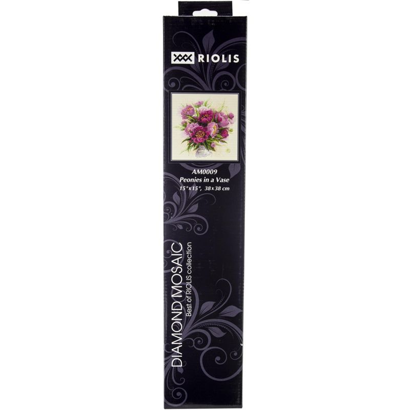 RIOLIS Diamond Mosaic Embroidery Kit 15"X15"-Peonies In A Vase