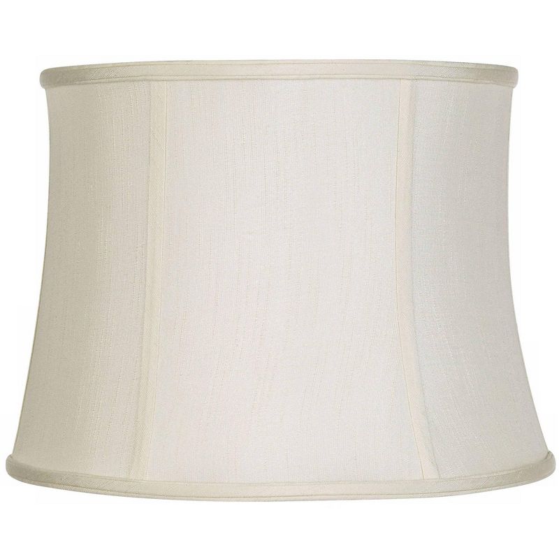 Imperial Shade Creme Classic Medium Drum Lamp Shade 14" Top x 16" Bottom x 12" High (Spider) Replacement with Harp and Finial