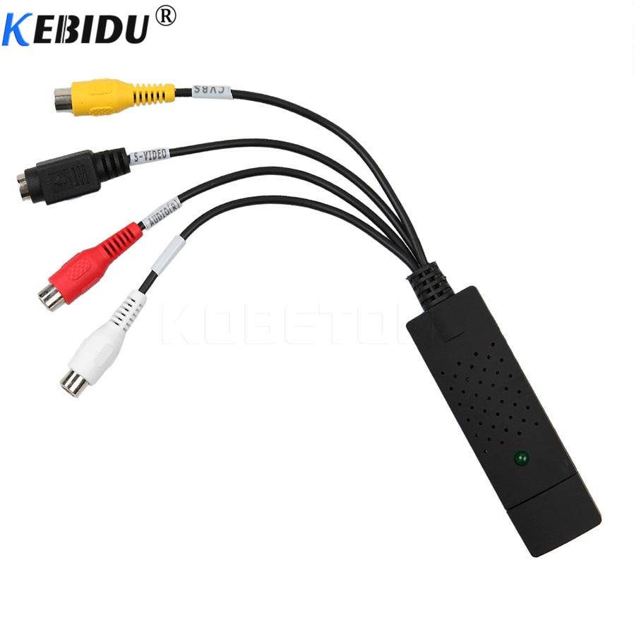 kebidu USB 2.0 Easy to Cap Video for TV DVD VHS DVR Capture Adapter Easier to Cap USB Video Capture Card Device support Win10