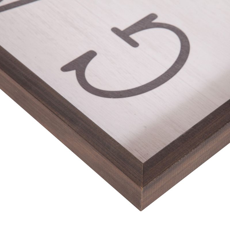 13" x 37" Gather with Grateful Hearts Rustic Wood Framed Wall Art White - Patton Wall Decor