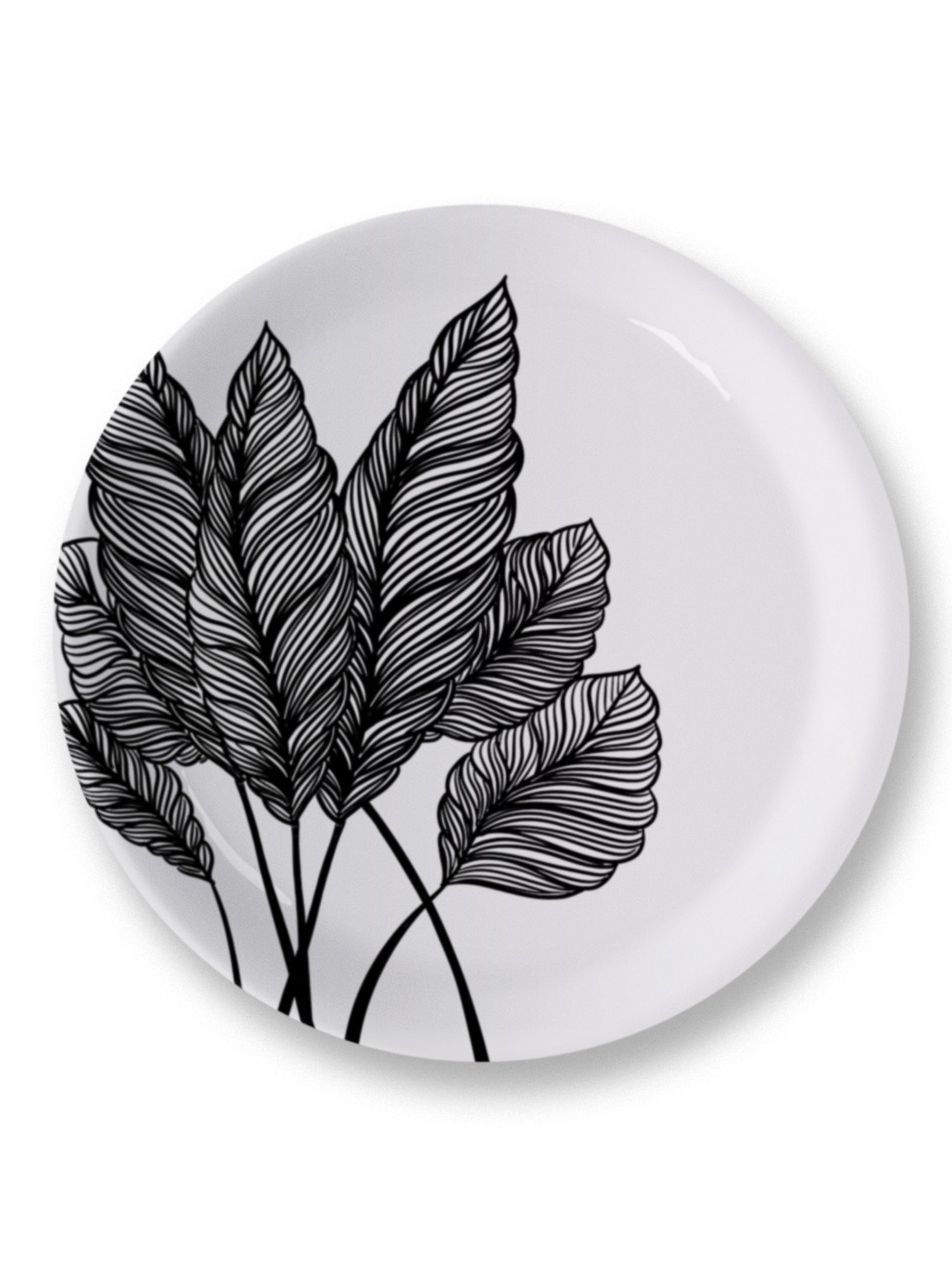 Nestroots Storytelling Strokes Black & White Porcelain&iquest;Decorative Wall Plate