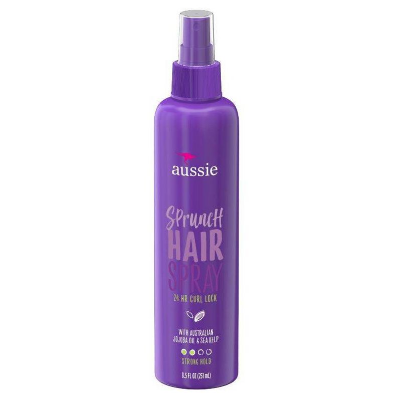 Aussie Sprunch Non-Aerosol Hairspray with Jojoba Oil & Sea Kelp For Curly Hair - 8.5 fl oz