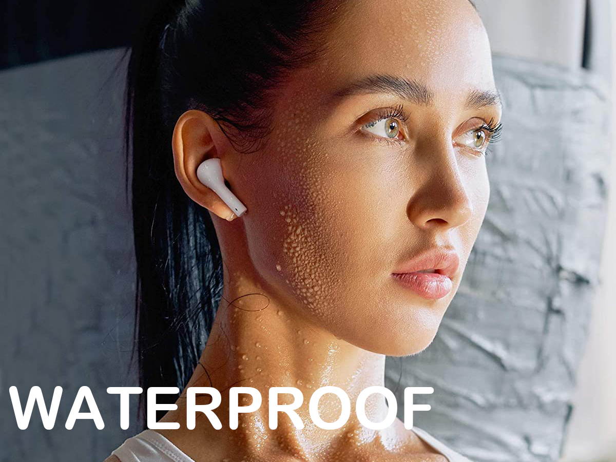 Upgraded Wireless Earbuds, Bluetooth Headphones with Noise Cancelling Mics, 30H Playtime, IPX6 Waterproof Bluetooth Earphones in-Ear with 5 Sizes Tips for iPhone, Android, Charging Case Included