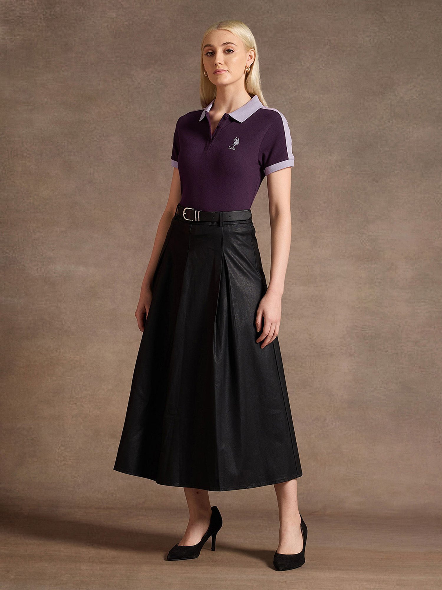 U.S. Polo Assn. Purple Logo Print Polo T-Shirt